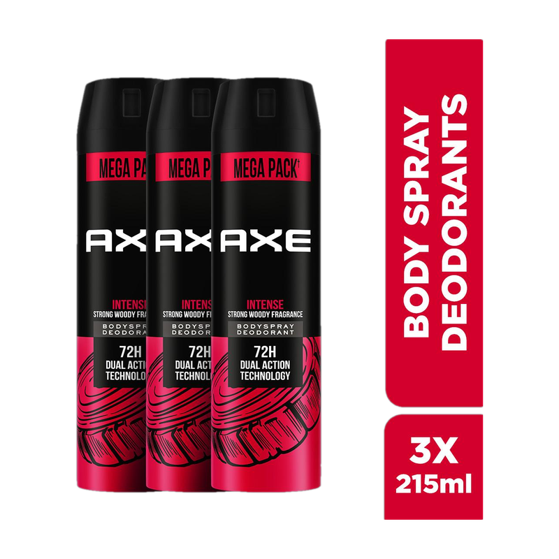 AXE intense Body Spray  –  For Men(645 ml, Pack of 3)
