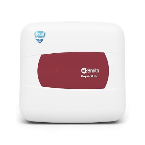 AO Smith Geyser 6 Litre 5 Star Rating (BEE) | Powerful 2KW Heating | Storage Water Heater With 2X Corrosion Resistant Blue Diamond Glass Tank | Warranty: 5 Yr Tank, 2 Yr Comprehensive | HSE-SHS-06