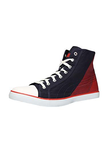 Puma Mens Streetballer Mid Geo DP Dark Navy-Grenadine White Sneaker – 6 UK (36176312)