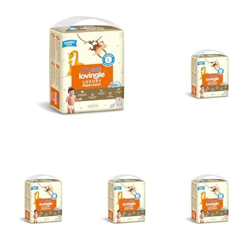 Pro-ease Lovingle Luxury Wrapper Baby Diaper|Pant Style Diaper for Baby|Diaper L Size|2X preference on Absorption*IAdvanced Leakage Protection|Wetness Indicator|Easy Throw Tape|9-14 Kg|50 Pieces.