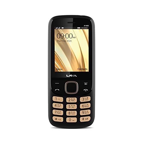 Lava A1500 (Black Gold), Dual Sim Keypad Mobile with 2.4″ Big Display, 6 Days Battery Backup, VGA Camera & Military Grade Certified Strong Body