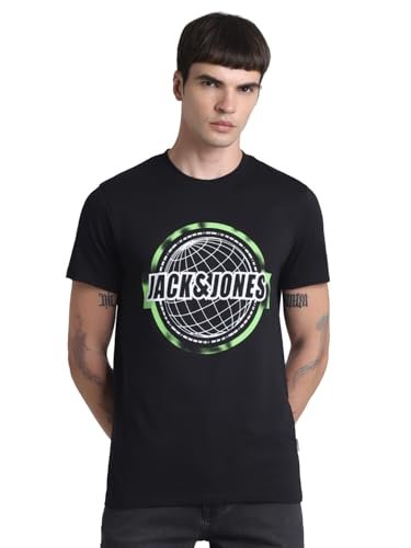 Jack & Jones Mens Black Slim Fit T-Shirt