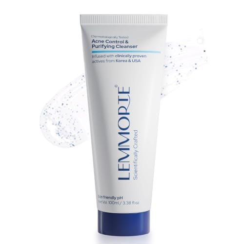 Lemmorte 2% Salicylic Acid Face Wash for Acne, Pimples, Blackheads and Oil Control – Niacinamide Cleanser for Oily, Acne-Prone Skin, Pore Cleansing, Men and Women, 100 ml