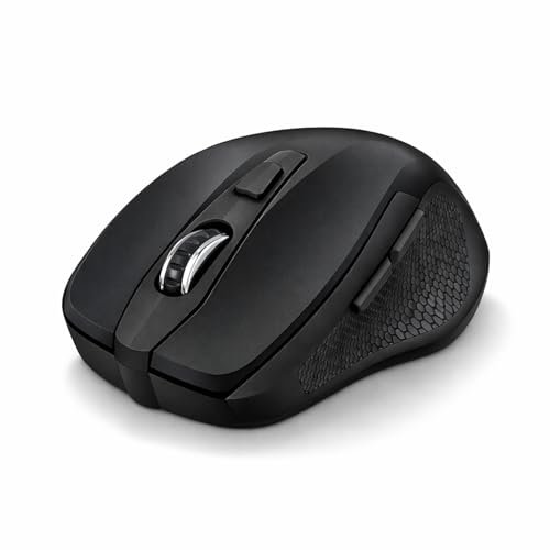 Lapcare Goodie LMW-222, 1600 DPI Wireless Mouse with 6 Durable Keys, Rubber Texture, 3 Years Warranty (Black)- Tested for 3 Million Clicks, 10M Range, Auto Sleep