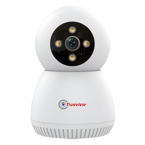 Trueview 3MP WiFi Robot Security Camera with 360° Rotation | All Time Color Night Vision | Smart Tracking | Two Way Audio | Alexa Compatible | 256GB SD Card Support | STQC Certified
