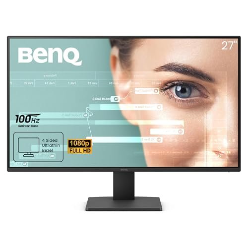BenQ GW2791 27” 1920×1080 FHD 100Hz IPS Eye-Care 99% sRGB Monitor| HDMI| DisplayPort| Ultra Slim Bezel| TUV-Certified| Flicker-Free| Low Blue Light Plus (Black)