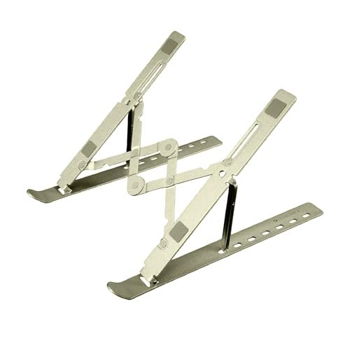 Zebronics NS2000 Plus Laptop Stand, Supports Up to 17-Inch Laptops, 5kg Load Capacity, 7-Level Adjustable Height, Ergonomic Foldable Design, Anti-Slip Silicone Pads (Gun Grey)