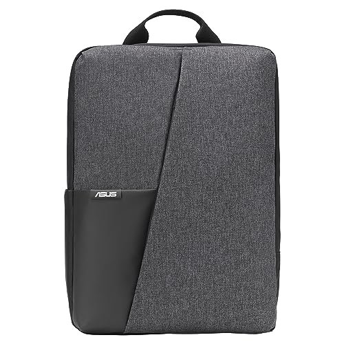 ASUS AP4600 16-inch Laptop Backpack (Grey) | Lightweight 450g Water-Repellent Slim Travel Bag for Men & Women | 4 Spacious Compartments & Quick-Access Tech Pockets for College, Office & Travel