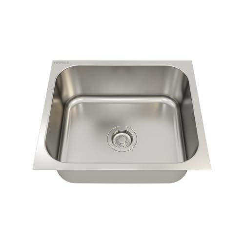 Hafele Astral 2118 Stainless Steel Single Bowl Kitchen Sink | 21×18 Inches | 304 Grade Steel | Satin Finish | Compact Design for Modern Kitchens