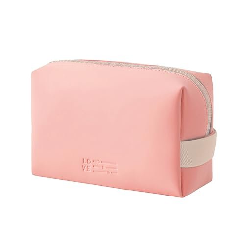 Cortina Pouch for Travel Makeup Bag, Makeup Organizer Bag, Cosmetic Bag Makeup Bag for Women, Toiletry Bag for Travel Tools 16.5x7x11.5cm, Small, Peach