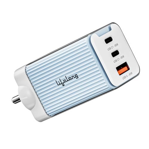 Lifelong Electronics 65W Super Fast GaN Charger PD Technology | 1 USB A + 2 Type C Ports | iPhone 17/16/15/14 (Including Pro Max), Android, Samsung | Laptops – MacBook, Dell, HP, Lenovo, Acer, ASUS