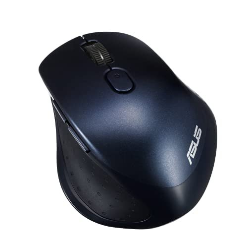 ASUS MW203 Multi-Device Wireless Silent Mouse, 2.4GHz with USB Nano Receiver, 2400 DPI Optical Tracking, 6 Buttons, Compatible with PC/Laptop – Blue (MW203 (Blue))