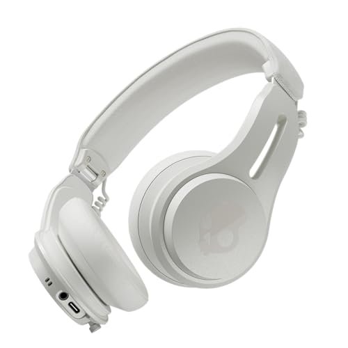 Skullcandy Icon ANC On-Ear Wireless Bluetooth Headphones – Active Noise Cancelling, 97.5dB 60Hr Battery + Rapid Charge, Mic, Stay-Aware Mode, iOS & Android – Bone