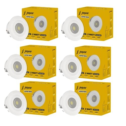 Jaquar Jasper Prime 2W LED Light Spotlight | SPOT Light for Home Ceiling | Cool White SPOT Light (Pack of 6)