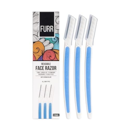 FURR Face Razor for Women | German Blade | Eyebrow Lip Chin | Pack of 3