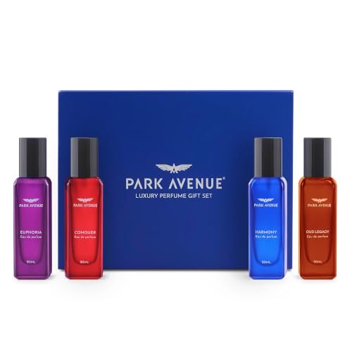 Park Avenue Luxury Perfume Gift Set for Men, 4×20 ml | Euphoria, Conquer, Harmony & Oud Legacy | Eau De Parfum | Premium Luxury Perfume for Corporate Man | Perfume for men Long Lasting Smell