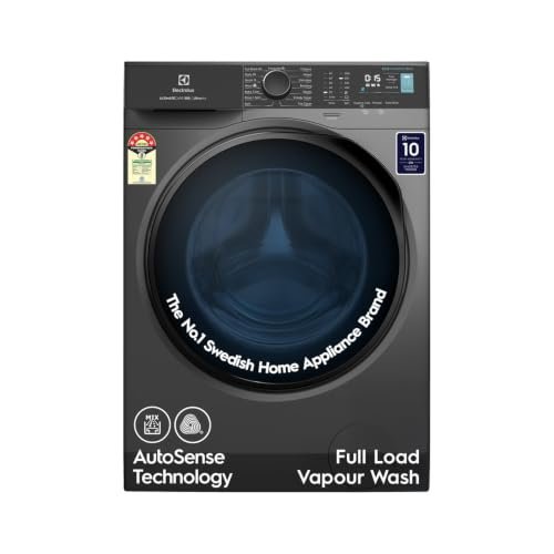 Electrolux 8kg 5 Star Front Load Washing Machine, AutoSense Technology, Full Load Vapour Wash, Hygienic Care, Woolmark, EcoInverter Motor, UltimateCare 500, EWF8024R5SB, Dark Silver