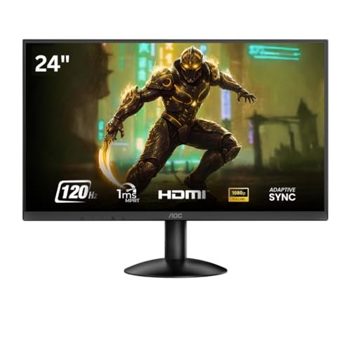 AOC 24B30H2 24 Inch (23.8″) FHD IPS Monitor | 120Hz Refresh Rate | 1ms Response Time | Adaptive Sync | 3-Side Frameless | HDMI & VGA | Low Blue Mode | VESA Mount