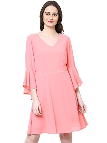 Harpa Pink Solid Dress(GR5119-PINK)