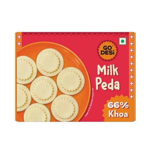 GO DESi Milk Peda – 180/150 grams | 66% Khoa | No Artificial Flavours | Sweets | Doodh, Malai Peda