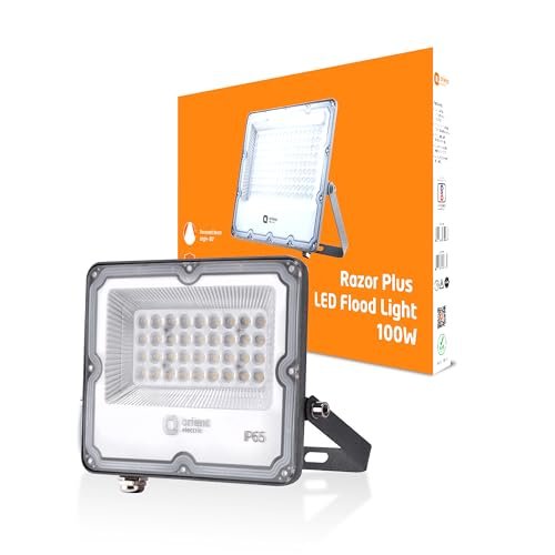 Orient Electric Razor Plus 100 W LED Flood Light | IP65 Waterproof Outdoor Light with Lens Design | 5kV Surge Protection, 440V Compatible | Wide Angle Beam, Ultra Slim Design | Cool White – Pack of 1