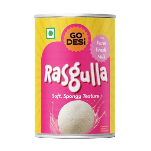 GO DESi – Rasgulla | Made with Farm Fresh Milk| 10 pieces | 500 grams | Indian Mithai | Classic sweets | Sweets Gift Pack |