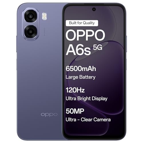 Oppo A6s 5G (Plum Purple, 6GB RAM,128GB Storage) with No Cost EMI/Additional Exchange Offers