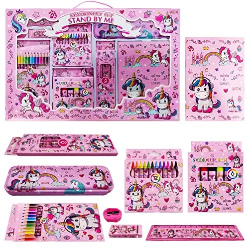 Party Propz Stationery Kit for Girls – 41 Pcs, Unicorn Stationery, Return Gift for Girl, Stationary Kit for Kids 6-12, Unicorn Gifts for Girls, Return Gifts for Birthday, Birthday Return Gifts