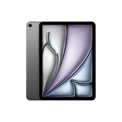 Apple iPad Air 11″ with M3 chip: Built for Apple Intelligence, Liquid Retina Display, 128GB, 12MP Front/Back Camera, Wi-Fi 6E + 5G Cellular, Touch ID, All-Day Battery Life — Space Gray