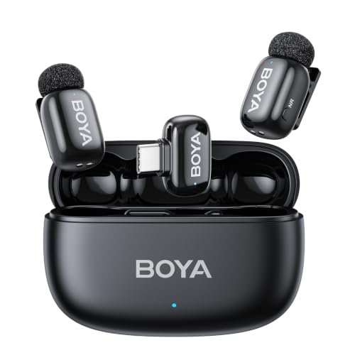BOYA Mini 2 | Wireless mic for YouTube | Mic for Video Recording | Microphone for vlogging | Smart App Control with Strong Noise Reduction Upto -40dB, 48kHz/24-Bit Studio Sound Quality.