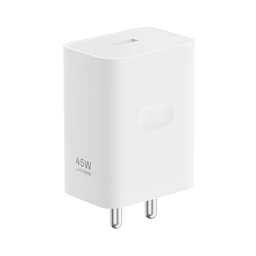 OPPO Original (6 Months Offical Warranty) SUPERVOOC 45W Single Port USB Fast Charger, BIS Certified, Wall Charger Adapter, Universal Compatibility (Cable Not Included, White)