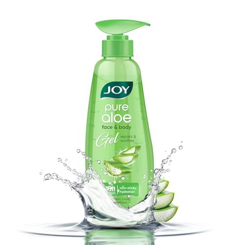 Joy Pure Aloe Vera Gel for Face & Body (300ml) with Natural Moisturisers & Pro Vitamin B5 | 99% Pure Aloe Gel for Hydrating Dry & Damaged Skin | Non Sticky & Quick Absorbing