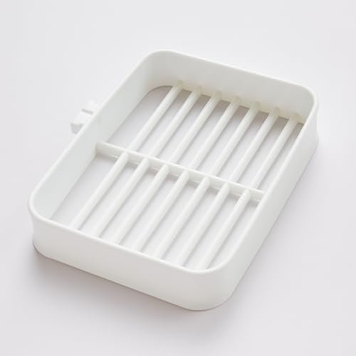 Pathavi Plastic Soap Dish Holder with Drainage Slots – Rectangular Self-Draining Soap Tray for Bathroom & Kitchen Sink, Non-Slip, Durable & Easy to Clean (White)