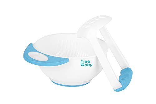 BeeBaby Food Mash & Serve Bowl Set For Baby (Blue)