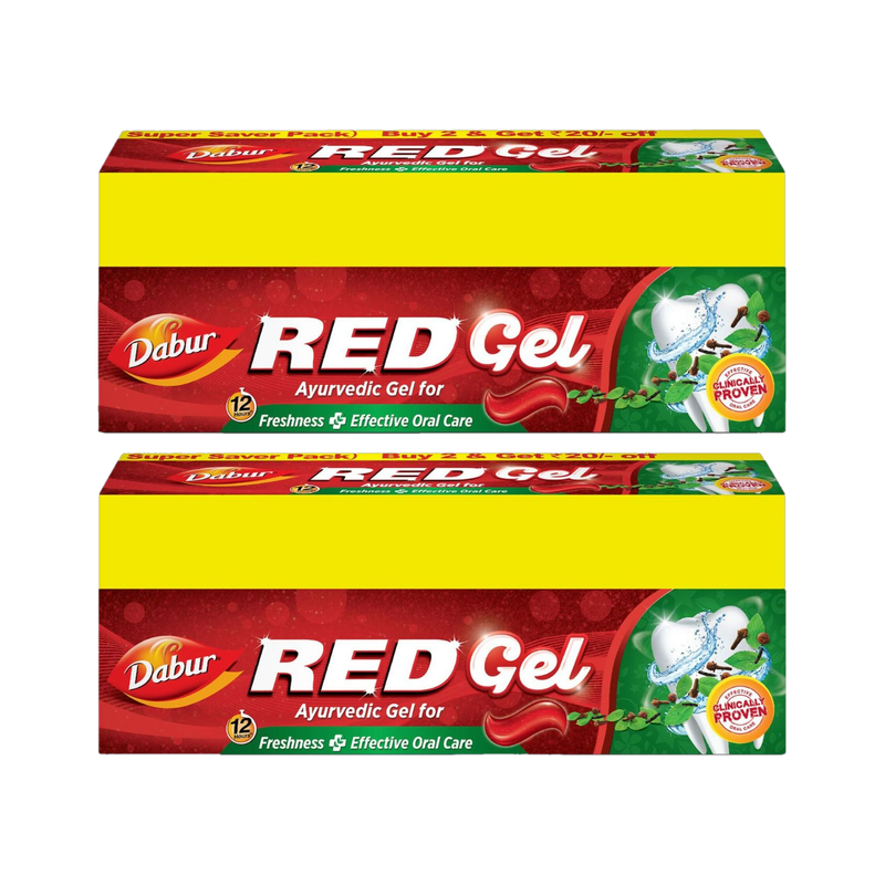 Dabur Red Ayurvedic Gel for Freshness ( Super Saver Pack) Toothpaste(600 g, Pack of 2)