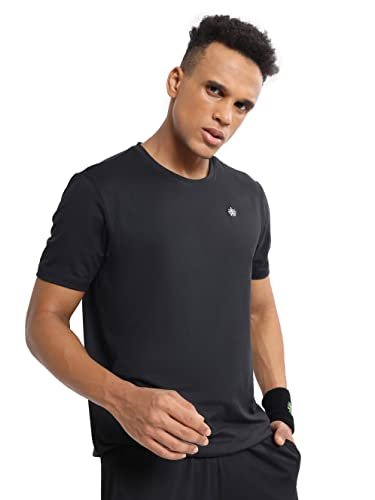 Solid Active Tshirt with Logo_CS700424L – Black : Size – L