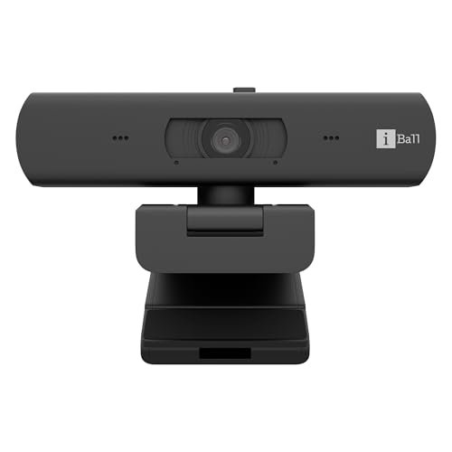 iBall PHOCUS 40A 4K 30FPS UHD Webcam with Mic, Autofocus, Auto Light Correction, Auto Exposure, 360° Rotation, Tilt Adjustable, Privacy Slider, 8MP Sensor, Tripod Mount, USB Camera for PC & Laptop