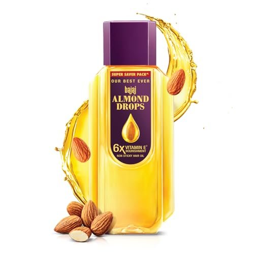 Bajaj Almond Drops Hair Oil, 625ml, Light & Non-Sticky with 6X Vitamin E for 2X Hair fall Reduction
