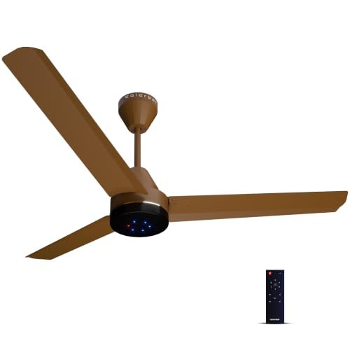 Colorbot Stella BLDC Ceiling Fans 1200mm | BEE 5 Star Rated Power Saver | AeroQuiet+ Technology | 370 RPM | Remote Control (Boost, Timer, LED, Reverse Mode) | 4 Years Warranty (Caramel Brown)