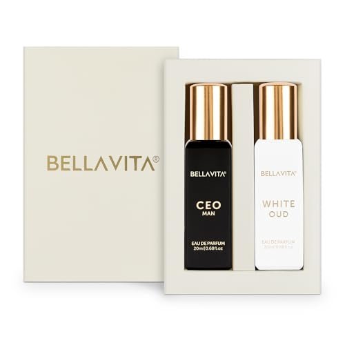 BELLAVITA CEO MAN and WHITE OUD Unisex | Long Lasting Perfume Unisex | Eau De Parfum pack of 2x20ml each | Tonka, Agarwood & Orange | Woody, Spicy & Citrus Premium Fragrance