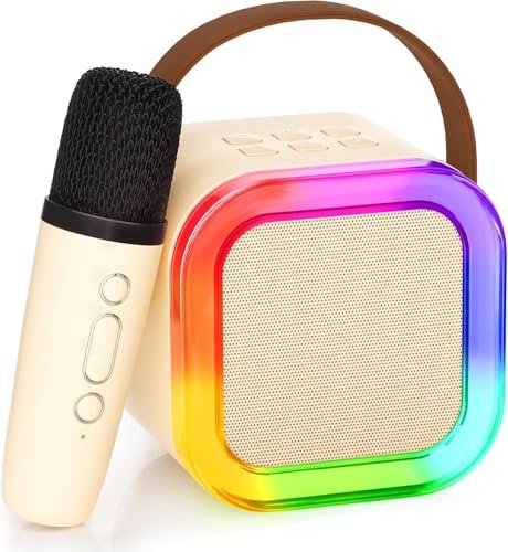 Toy Imagine Rechargeable Karaoke Mic with Speaker | Wireless Mini Portable Bluetooth Mic with RGB LED Lights | Singing Musical Toy & Birthday Gift for Kids, Boys, Girls & Adults