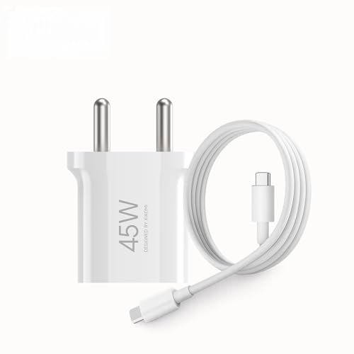 Xiaomi 45W GaN Charger, Type C Port with QC & PD Technology Compatible with MacBook Charging, iPhone, iPad, Xiaomi, Redmi, Mi, Samsung, Oneplus, Oppo, Vivo Phones (with Cable)