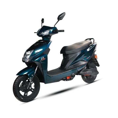 AMO Electric Scooter Single Light Lead Acid Range- 60-70 Km Low Speed Non RTO in Green with Portable Charger (Green)