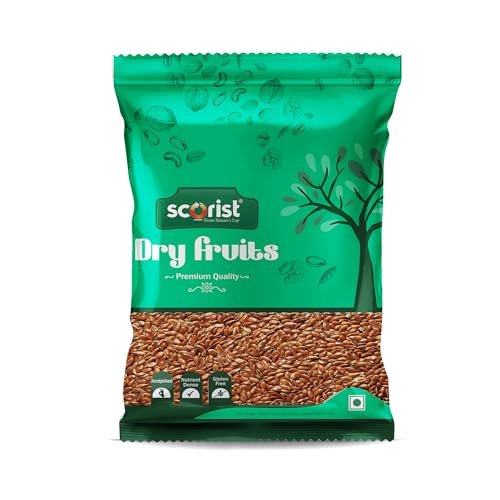 Scorist Premium Flax Seeds 200g | Alsi Seeds | Flax Seeds for Hair Growth | Raw Seeds for Eating | Source of Iron & Dietary Fibre | Rich in Protein