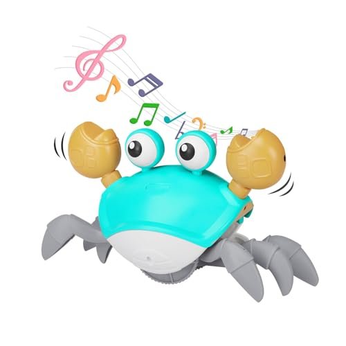 Amazon Brand – Jam & Honey Crawling Crab Toy for Toddlers, Musical Baby Toy with LED Lights, Interactive Crawling Toy for Kids, Birthday Gift, BIS Certified Safe