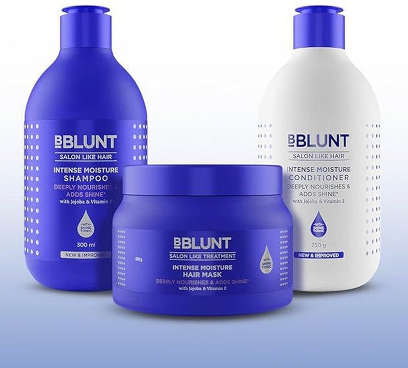 BBlunt Intense Moisture Shampoo 300ml + Intense Moisture Hair Mask 250g + Intense Moisture Conditioner 250g(3 Items in the set)