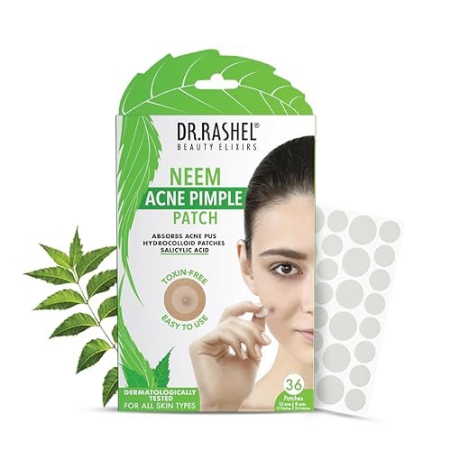 DR.RASHEL Neem Acne Pimple Patch with Salicylic Acid, Hydrocolloid Patches for Zits and Blemishes, 36 Patches