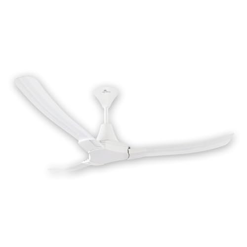 RR Signature New York Broadway Ceiling Fan | High Speed 350 RPM | Designer Ceiling Fan with 3 Curved Blades | Ceiling Fan For Home (Mirage White)