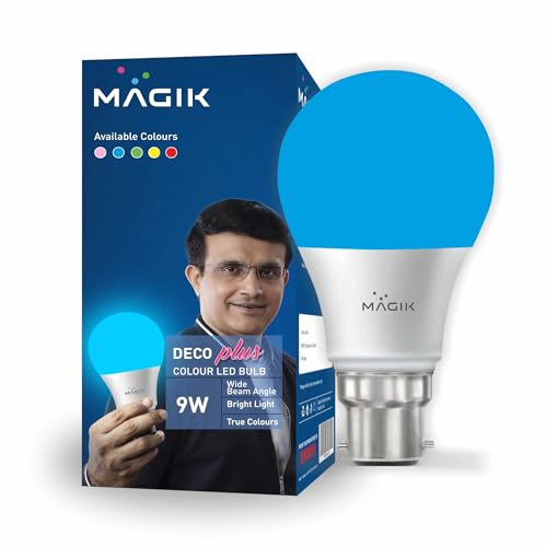 MAGIK Deco Plus 9 W (Blue) LED Bulb | B22 Base | Decorative Light for Home, Festive & Party Ambience | Energy-Efficient & Long-Lasting | Pack of 1