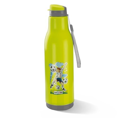 Nayasa Quench 600ml Water Bottle | BPA-Free Insulated Plastic Inner | Leak-Proof Twist Cap | For Office, School, Gym, Travel, and Outdoor Use | Green
